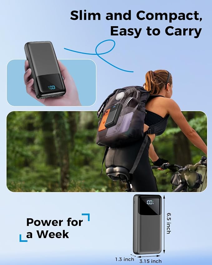 Portable Charger Power Bank 50000mAh, USB-C PD 30W Fast Charging External Battery Pack, Portable Phone Charger for iPhone 17/1615/14/13/12/11 Samsung Android (Gray) - Image 6