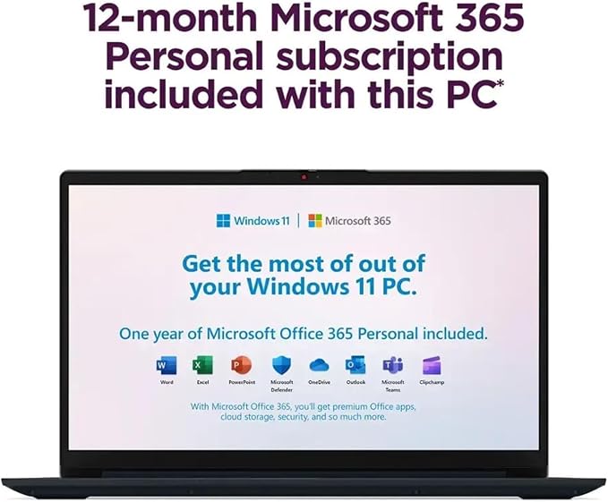 Lenovo IdeaPad Slim 3i, 15.6" FHD Laptop, Quad-Core Intel N150, 8GB DDR5, 128GB Storage, Windows 11 with Microsoft 365, Numeric Keypad, Lightweight - Image 4