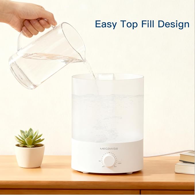 MegaWise Topfill 7-colour Night light humidifier for Kid bedroom with 3.5L Large Capacity, No leakage Design Fine Mist Output Auto Shutoff, Essential Oil Safe Tank - Image 6
