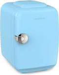 CROWNFUL Mini Fridge, 4 Liter/6 Can Portable Cooler and Warmer Personal Fridge for Skin Care, Cosmetics, Food,Great for Bedroom, Office, Car, Dorm, ETL Listed (Blue) by CROWNFUL