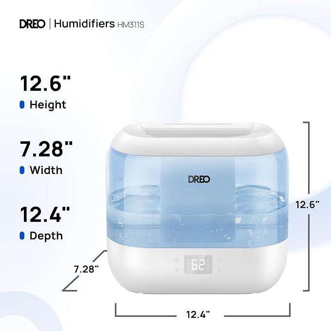 Dreo Smart Humidifiers for Bedroom-Filter Included,Top Fill 4L Humidifier Large Room with 28 dB, 36H Runtime, Touch/APP/Voice Control, Nightlight, Cool Mist Humidifiers for Baby, Plants, Indoor, Blue - Image 10