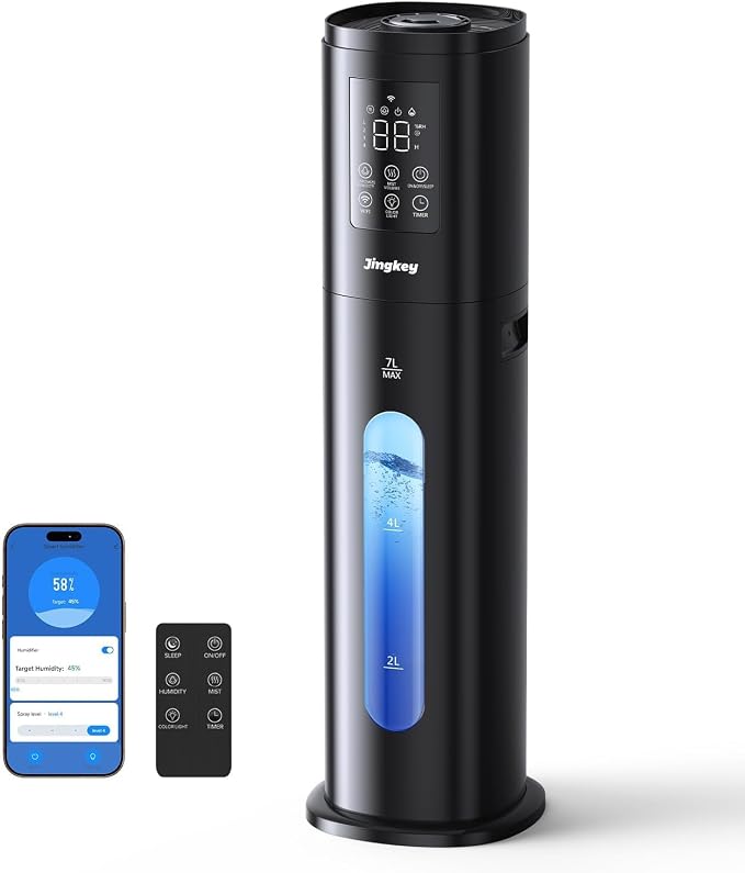 Humidifiers for Bedroom Large Room with 7L/1.85Gal Large Humidifier, Smart App & Remote Control, 4 Mist Levels Large Room Humidifiers for Home Midnight by Unknown