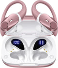 Active Noise Cancelling Ear Buds Wireless Earbuds 80H Playtime Bluetooth Headphones with LED Display Case, Hi-Res Audio Clear Calls Earphones with Over Ear Hooks for Running Gym Workout Travel Rouge by GOLREXWIRELESSEARBUDS