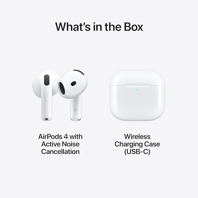 Apple AirPods 4 Wireless Earbuds, Bluetooth Headphones, with Active Noise Cancellation, Adaptive Audio, Transparency Mode, Personalized Spatial Audio, USB-C Charging Case with AppleCare+ (2 Years) - Image 6