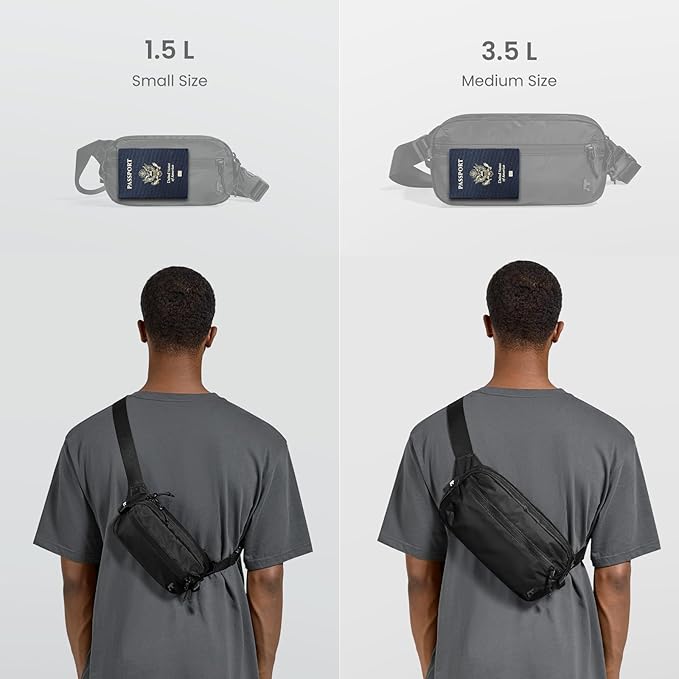 tomtoc 1.5L Sling Bag with RFID Blocking, Crossbody Bag Minimalist Chest - Image 2
