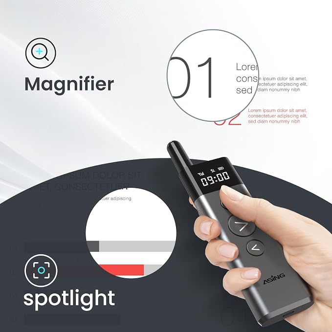 ASING Up to 980ft Long Range Wireless Presentation Remote, PowerPoint Clicker - Image 6