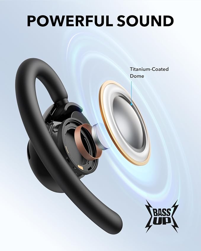 Soundcore V20i by Anker Open Ear Earbuds, Open Ear Headphones True Wireless | Adjustable Hooks, Ultra-Comfort, Snug Fit, Power Sound, Clear Calls, IP55, 36H Playtime, Bluetooth 5.4, Multipoint Connection - Image 5