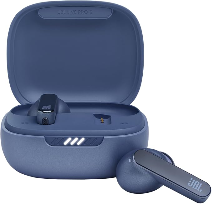 JBL Live Pro 2 TWS - Noise Cancelling Earbuds - Blue | JBL Signature Sound, True Adaptive Noise Cancelling with Smart Ambient, 40 1030 hours of playback with wireless charging by JBL