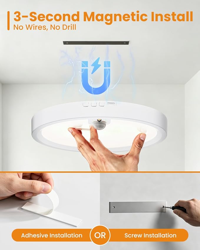 Wireless Motion Sensor Ceiling Light, 7 Inch - Image 3
