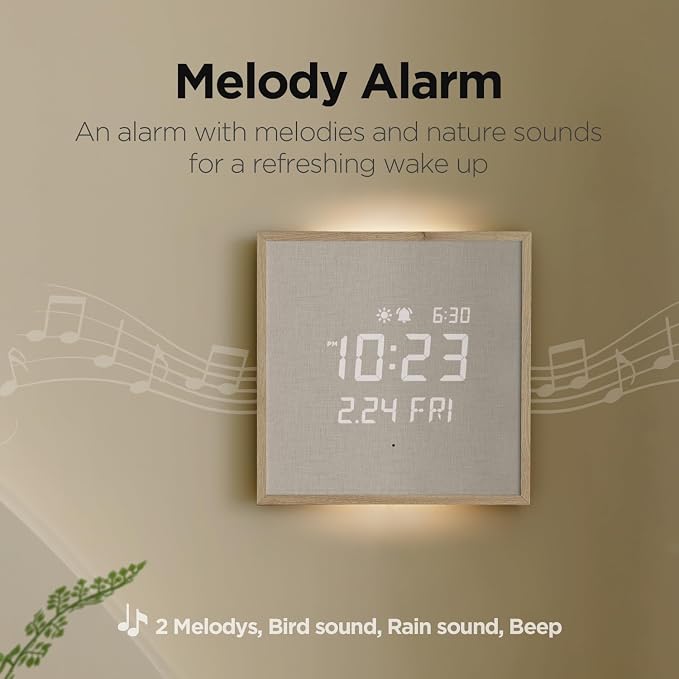 mooas Wooden Frame LED Silent Wall Clock - Image 5