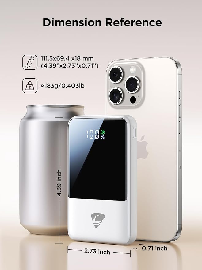 Aioneus Portable Charger, 10000mAh Power Bank 22.5W Fast Charging Portable Charger with Built in Cable Battery Pack USB C Travel Charger for iPhone11 12 13 14 15 16 Samsung GalaxyS24 S23 Android(1 Pk) - Image 2