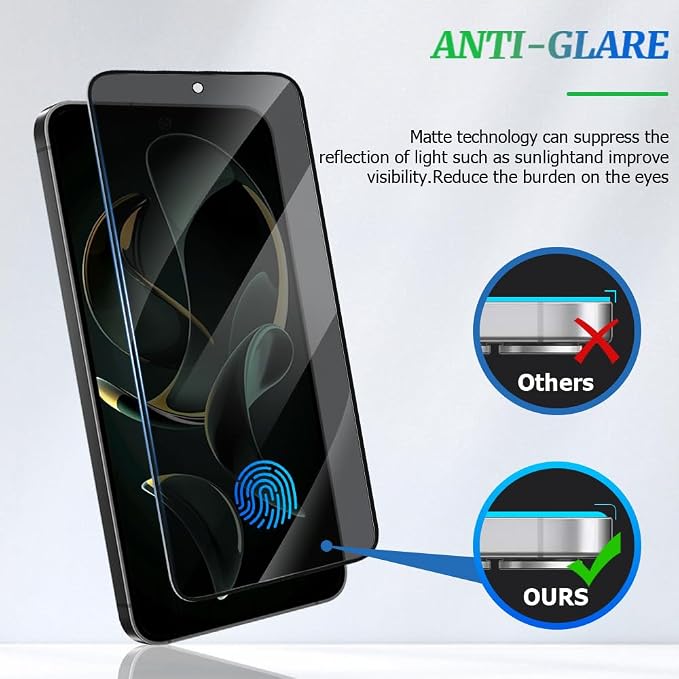 2 Pack Galaxy S26 Anti spy Privacy Screen Protector, 9H Tempered Glass - Image 5