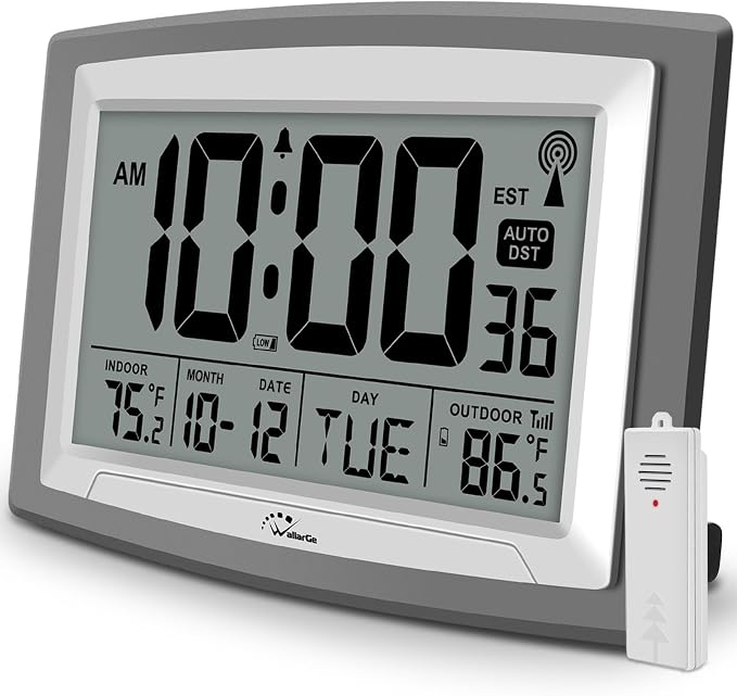 WallarGe Atomic Clock with Outdoor and Indoor Temperature by WallarGe