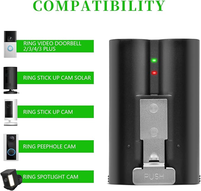 1-Pack Replacement V4 Battery for Ring-Video Doorbell 1/2/3/3Plus/4, Spotlight - Image 2