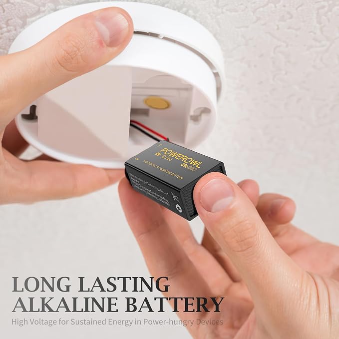POWEROWL High Capacity 9V Batteries 8 Pack, Alkaline 9 Volt Battery 6LR61 - Image 3