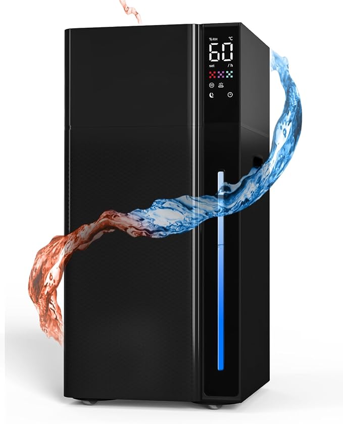 Mifasol Humidifier Large Room, 5.3Gal/20L Warm & Cool Mist Humidifiers for Home 1500 sq ft, Whole House Humidifier, Humidifiers for Bedroom Home Plants Office Large Areas, Black by PureComfortPerfectHumidity