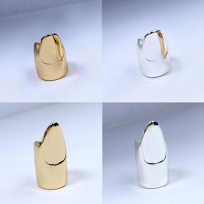 LIANXUE Metal Nail Cover Ring Hip Hop Cosplay Unisex Punk Gold Silver Color - Image 5