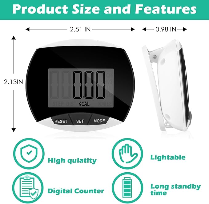 Copkim 24 Pcs Pedometer for Walking Bulk LCD Step Counter - Image 2