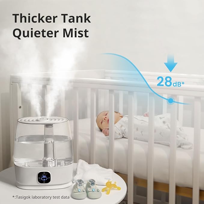 Humidifiers for Bedroom Home, 6L Cool and Warm Mist Air Humidifier for Large Room Baby Nursery, 50H Easy Clean and Top Fill, Quiet with Ultrasonic, Essential Oils, Auto Mode, for House, Plants - Image 5