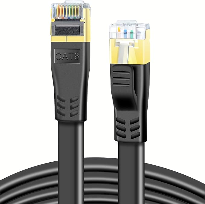 DDMALL CAT 8 Ethernet Cable 80ft, High Speed 40Gbps 2000MHz Shielded CAT8 Flat by DDMALL