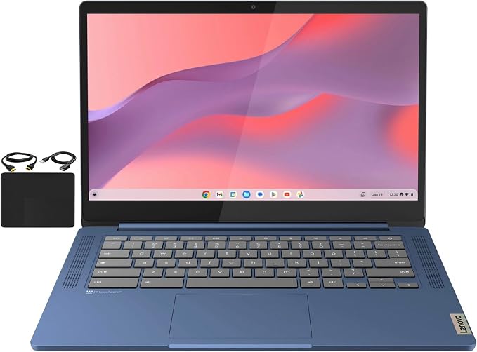 Lenovo Flagship Chromebook, 14'' FHD Touchscreen Slim Thin Light Laptop Computer, 8-Core MediaTek Kompanio 520 Processor, 4GB RAM, 64GB eMMC, WiFi 6,Chrome OS, Abyss Blue by LENOVO