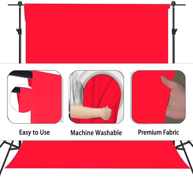Red Photography Backdrop for Photoshoot, Photo Backdrop Curtain - Image 6