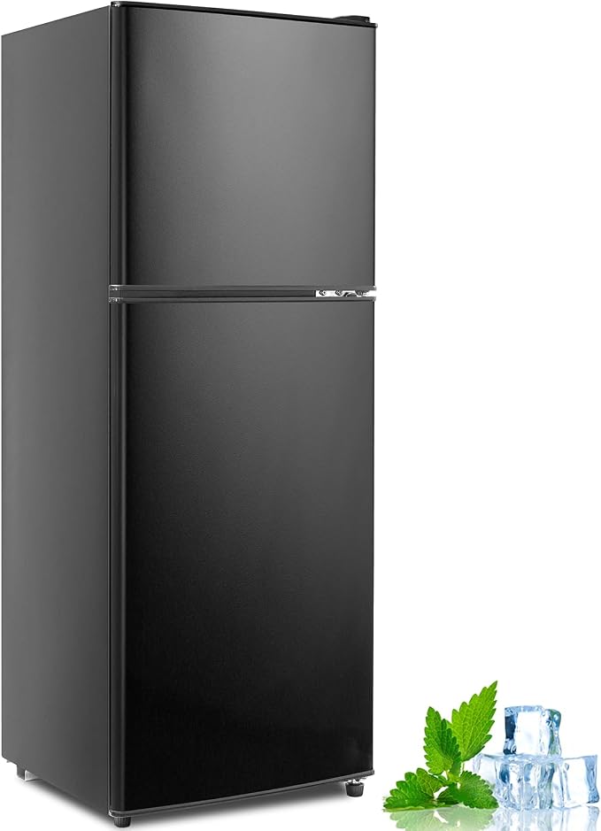 Cucina Magica 5.0 Cu.Ft Fridge with Freezer, Dual Door Refrigerator with 7 Settings Temperature Adjustable, Small Fridge for Dorm Office Apartment and Home (Black, 5.0 Cu.Ft) by CucinaMagica