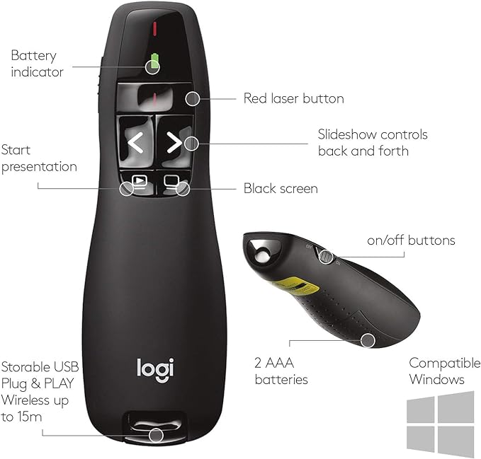 Logitech Wireless Presenter R400, Presentation Wireless Presenter - Image 7