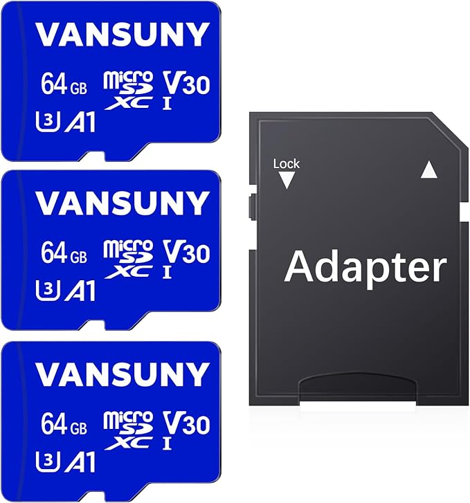 Vansuny Micro SD Card 64GB 3 Pack microSDXC Memory Card by VANSUNY