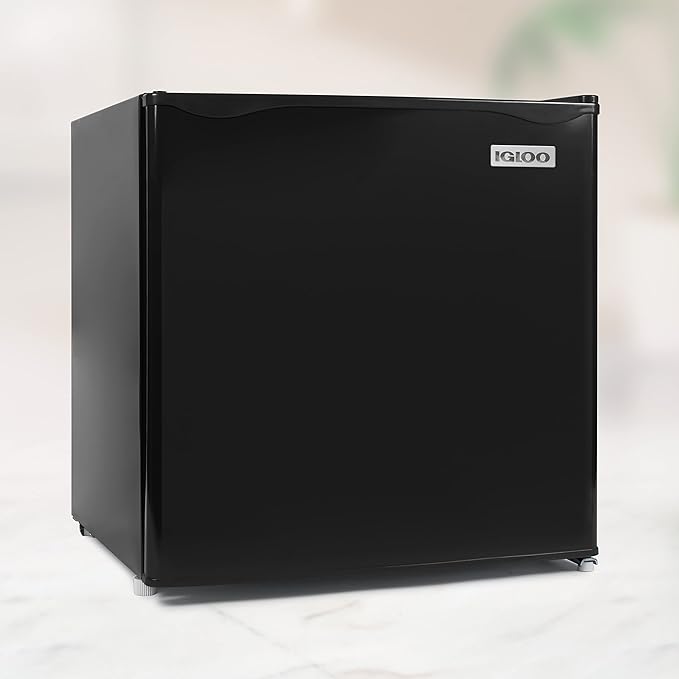Igloo 1.6 Cu.Ft Mini Fridge with Freezer- Single Door Compact Refrigerator with Glass Shelves for Homes, Dorms & Offices- Keep Snacks, Drinks & Frozen Foods Cool with Temperature Control Fridge- Black - Image 5