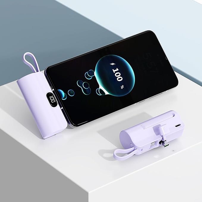 Mini power bank 5500mAh Portable Power Bank,Dual USB-C ports Cell Phone Power Charger, LCD LED Display Battery Compatible with iPhone17/16/15 plus/15 pro/15 pro Max/Android phone/Samsung/Moto/LG etc - Image 4