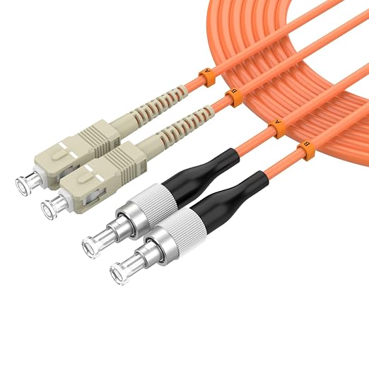 OM1 Multimode Duplex Fiber Patch Cable, SC/UPC to FC/UPC, 62.5/125μm 2.5M/8.2FT by lidkew
