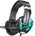 BENGOO G9000 Stereo Gaming Headset for PS4 PC Xbox One PS5 Controller, Noise Cancelling Over Ear Headphones with Mic, LED Light, Bass Surround, Soft Memory Earmuffs for Laptop Mac - Black by BENGOO