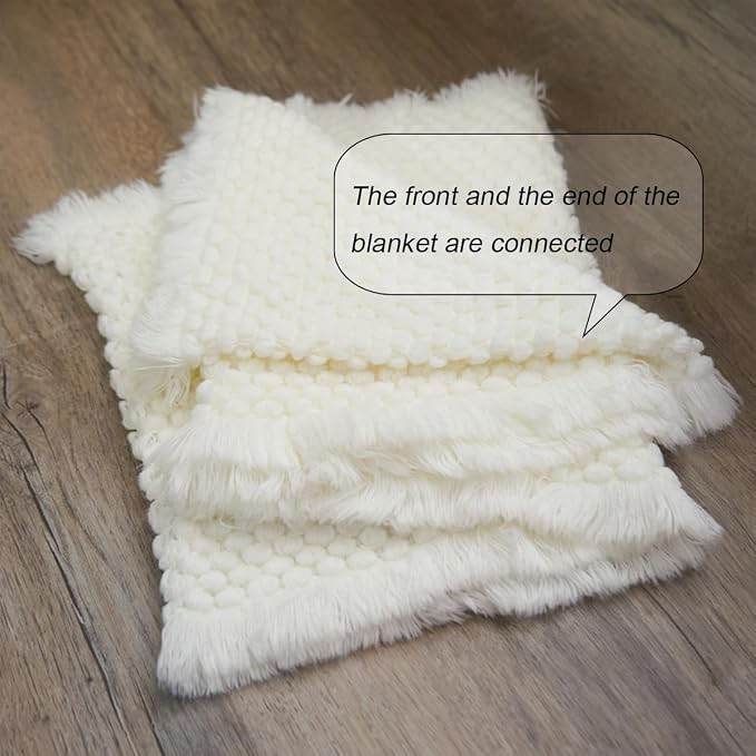 Zeroest Baby Photography Props Basket Braid Wool Wrap Newborn Photo Shoot - Image 2