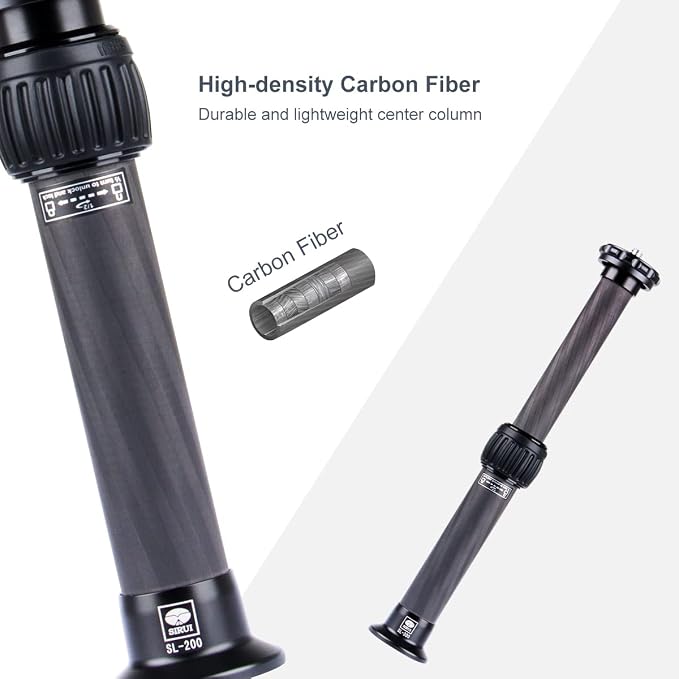SIRUI SL-200 Carbon Fiber Tripod Extension Pole, Two-Section Center Column - Image 4