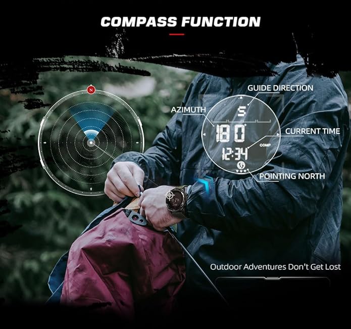 NORTH EDGE ALPS Tactical Outdoor Digital Sports Watch, 50M Waterproof, Calorie - Image 4