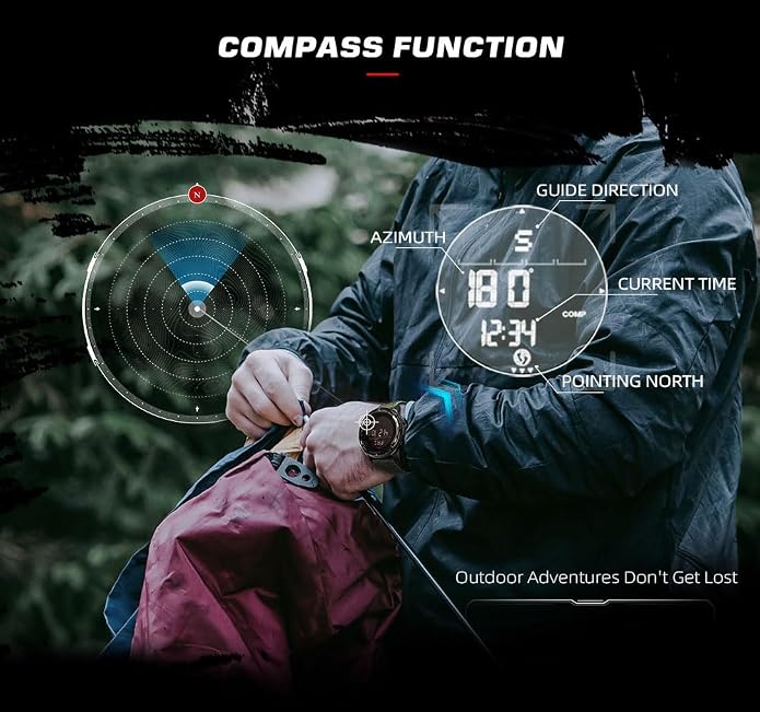 NORTH EDGE ALPS Tactical Outdoor Digital Sports Watch, 50M Waterproof, Calorie - Image 3