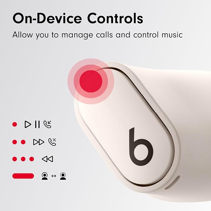 Beats Studio Buds + | True Wireless Noise Cancelling Earbuds, Enhanced Apple & Android Compatibility, Built-in Microphone, Sweat Resistant Bluetooth Headphones, Spatial Audio - Ivory | Noise cancellation and audio playback with 2 drivers, microphone an... - Image 5