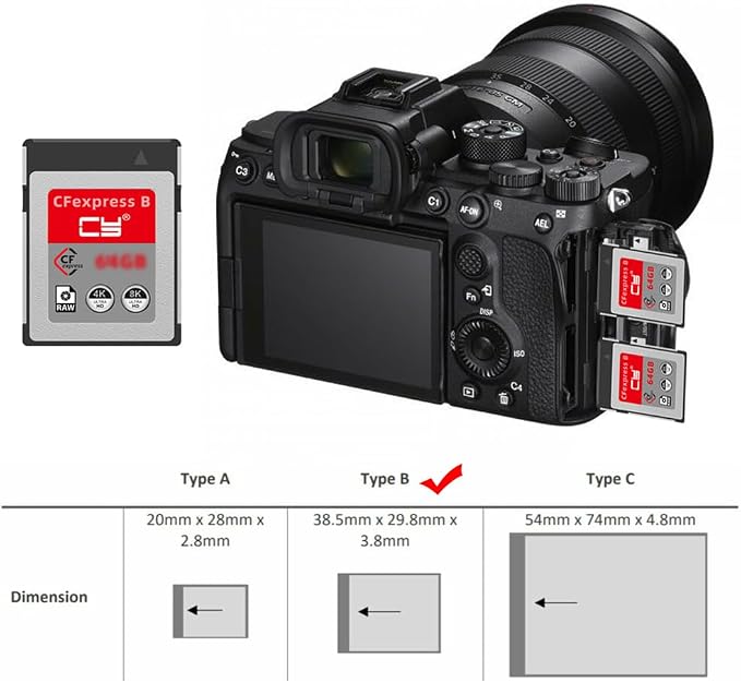 CFexpress Type-B 64GB Memory Card CFE CFB Adapter Compatible - Image 2