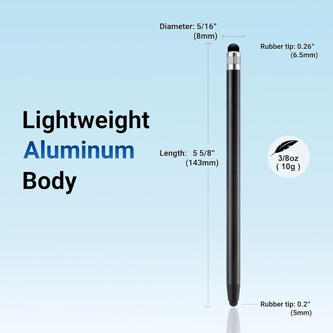 LINFANC 12Pcs Black Stylus Pen for Touchscreen, 2-in-1 High Precision & - Image 4