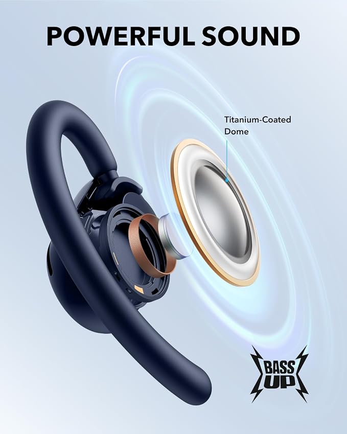 Soundcore V20i by Anker Open Ear Earbuds, Open Ear Headphones True Wireless | Adjustable Hooks, Ultra-Comfort, Snug Fit, Power Sound, Clear Calls, IP55, 36H Playtime, Bluetooth 5.4, Multipoint Connection - Image 5