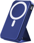 Magnetic Power Bank, 10000mAh Wireless Portable Charger with 20W USB-C Fast Charging, Foldable Stand & LED Display Battery Pack, Compatible with iPhone 16/15/14/13, Dark Blue by Gxorul