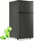 45L Mini Fridge with Top Freezer Small Refrigerator with Two Door & 7 Temperature Settings & 2 Remoable Shelves Ideal for Kitchen Office Apt Dark Gray by DEMULLER