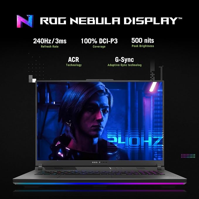 ASUS ROG Strix G18 (2025) Gaming Laptop, NVIDIA RTX 5080 16GB GDDR7, Intel Ultra 9 275HX(Up to 5.4GHz), 18" 240Hz 2.5K Premium Rog Nebula Display, WiFi 7, 32 GB DDR5 RAM, 2 TB SSD, Windows 11 Pro - Image 3
