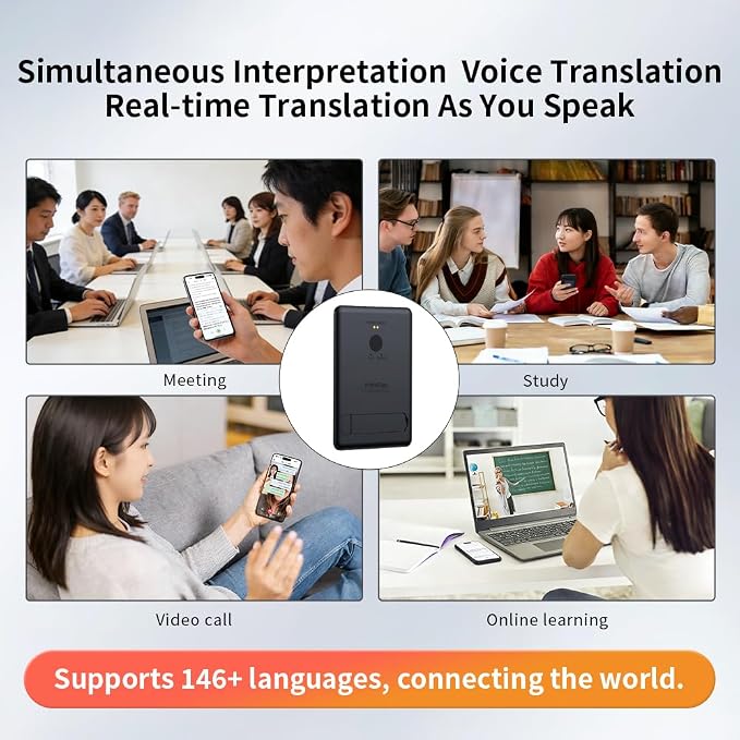 Portable AI Voice Translator Device, 146+ Languages Real-Time Two-Way Translator - Image 2