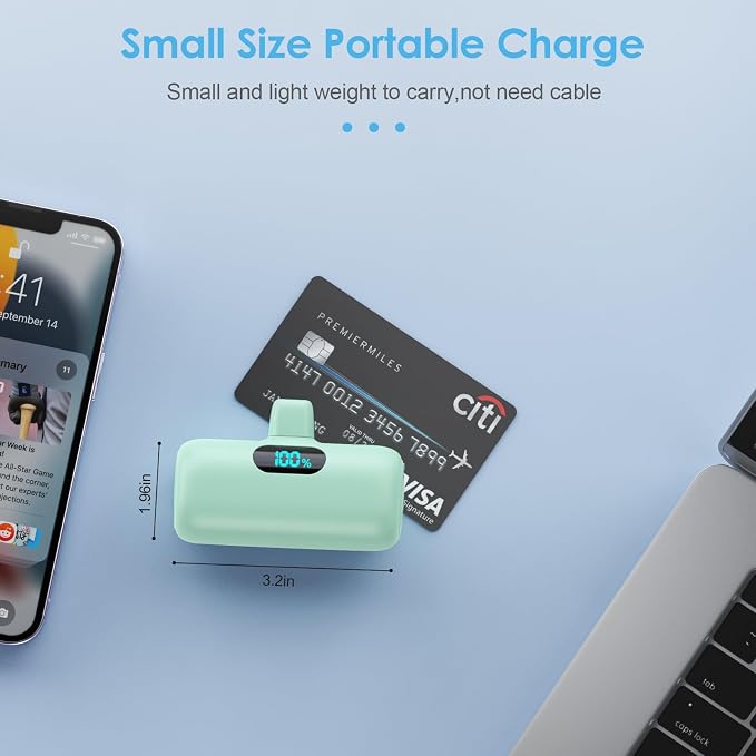 Mini Portable Charger USB C Power Bank,Upgraded 5000mAh PD Fast Charging Battery Pack Built-in USB-C Connector Travel Essential for iPhone17/17Pro/17Pro Max/Air/16 Plus/16Pro Max/15 Series,Android etc - Image 4
