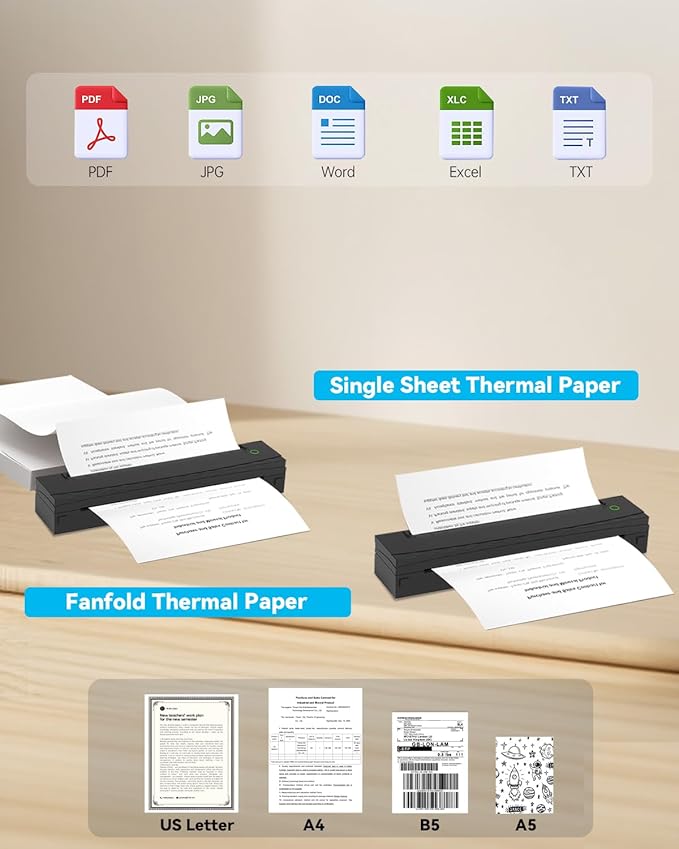 Portable Printer Wireless for Travel, D80 Thermal Printer, Inkless Printers - Image 4