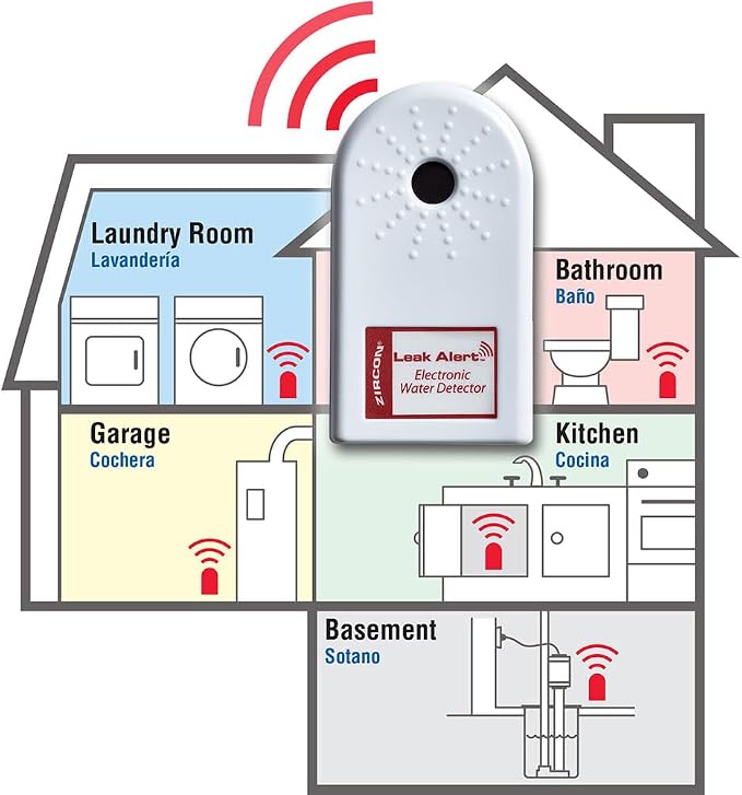 Zircon Leak Alert 3-Pack Water Detector Alarm – 90 dB Battery-Powered Leak & - Image 5