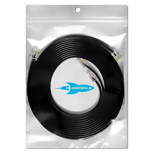 AmzPRO AmzDeals 2-Pack 15 Feet Black RJ12 6P6C Straight Wired Cable, Pro Grade - Image 2