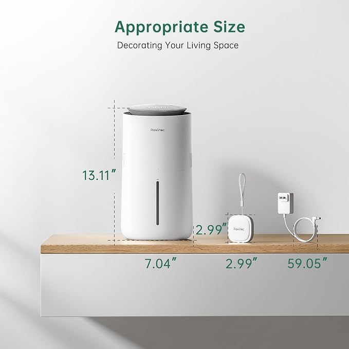 MistFree Smart Humidifier for Bedroom, Evaporative Humidifier No White Dust, Auto Humidity & APP Control, 3L Water Tank Easy to Clean, Sleep Mode, Timing, Humidifiers for Home/Office(White) - Image 9
